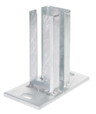 Pfostenträger mit Aufschraubplatte für DSM Eck-Pfosten 6x6 cm