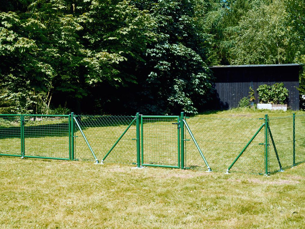 Maschnzaun Gitterzaun Drahtzaun Metall Gartenzaun Zaun-Set mit PVC-Beschichtung 1,5 x 25 m Grün Festnight 25m Maschendrahtzaun Set 150cm h?he 