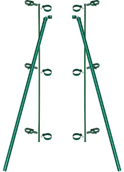 Einbauset mit 76mm Schellen, grün, für Maschendrahtzaun bis 175cm Höhe zum einbetoniere