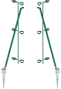 Einbauset mit 76mm Schellen, grün, für Maschendrahtzaun bis 175cm Höhe mit Einschlagbodenhülsen