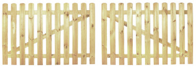 Staketenzaun - Doppelflügeltor Premium, höhe 100cm, gerade, kdi, aus vorgetrocknetem Kiefernholz