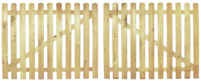 Staketenzaun - Doppelflügeltor Premium, höhe 120cm, gerade, kdi, aus vorgetrocknetem Kiefernholz