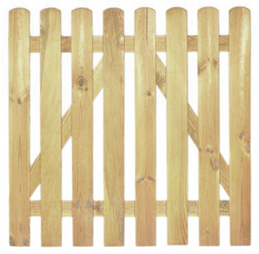 Staketenzauntür Premium, höhe 100cm, gerade, kesseldruckimprägniert, aus vorgetrocknetem Kiefernholz