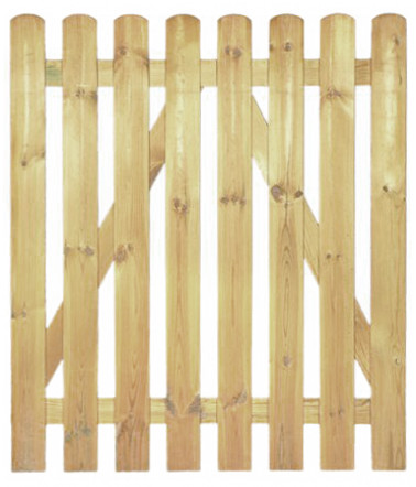 Staketenzauntür Premium, höhe 120cm, gerade, kesseldruckimprägniert, aus vorgetrocknetem Kiefernholz