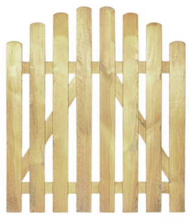 Staketenzauntür Premium, höhe 120cm, oben gebogen, kesseldruckimprägniert, aus vorgetrocknetem Kiefernholz