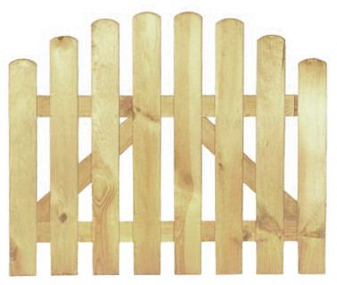 Staketenzauntür Premium, höhe 85cm, oben gebogen, kesseldruckimprägniert, aus vorgetrocknetem Kiefernholz