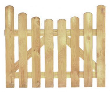 Staketenzauntür Premium, höhe 85cm, unten gebogen, kesseldruckimprägniert, aus vorgetrocknetem Kiefernholz