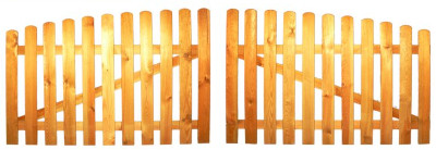 Doppelflügeltor Kiefernholz kdi 100cm Bogenform oben, verschraubt