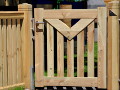 Gartentür -Rahmentür Oslo- aus imprägniertem Holz, stabiler Rahmen, mit Schließset und Spezialbeschlägen, Extra Dicke Pfosten 14x14 cm