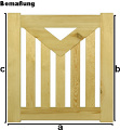 Bemaßung Rahmentür "Oslo" kesseldruckimprägniert für Rahmenzäune aus Kiefernholz