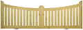 Rahmenschiebetor aus Holz, Modell Athen, kesseldruckimprägniert, mit vormontierten Laufrollen, passend zum Rahmenzaun