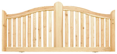 Rahmenschiebetor aus Holz, Modell Berlin, naturbelassen, mit vormontierten Laufrollen, passend zum Rahmenzaun