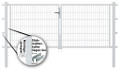 DoppelstabmattenTor feuerverzinkt, Doppeltor mit Mattenhaltern, Beschlägen und Schließset. für Doppelstabmattenzaun