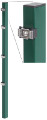 Vierkant - Pfosten 6x4 cm, verzinkt und grün beschichtet, für Stabmattenzäune. mit Zaunhaltern in 40cm Abstand