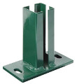 Pfostenträger für Vierkant-Eckpfosten 6x6 cm der Stabmattenzäune, verzinkt und grün beschichtet, Zum Aufschrauben auf Mauern, Bodenplatten, etc.
