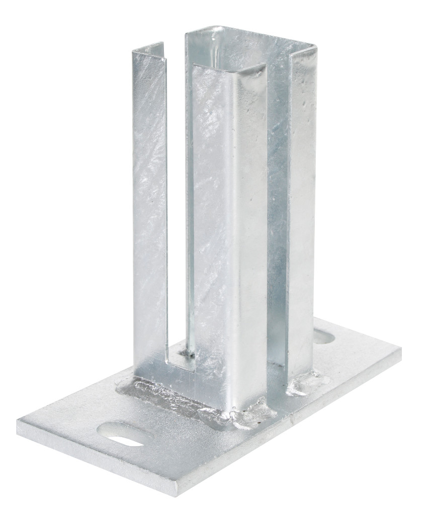 Pfostenträger mit Aufschraubplatte für DSM Eck-Pfosten 6x6 cm