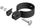 Zaunsystem Nexus / Eleganz, Stabmattenschelle für Metall-Rundpfosten mit Anthrazit-Beschichtung, für Stabmattenzäune